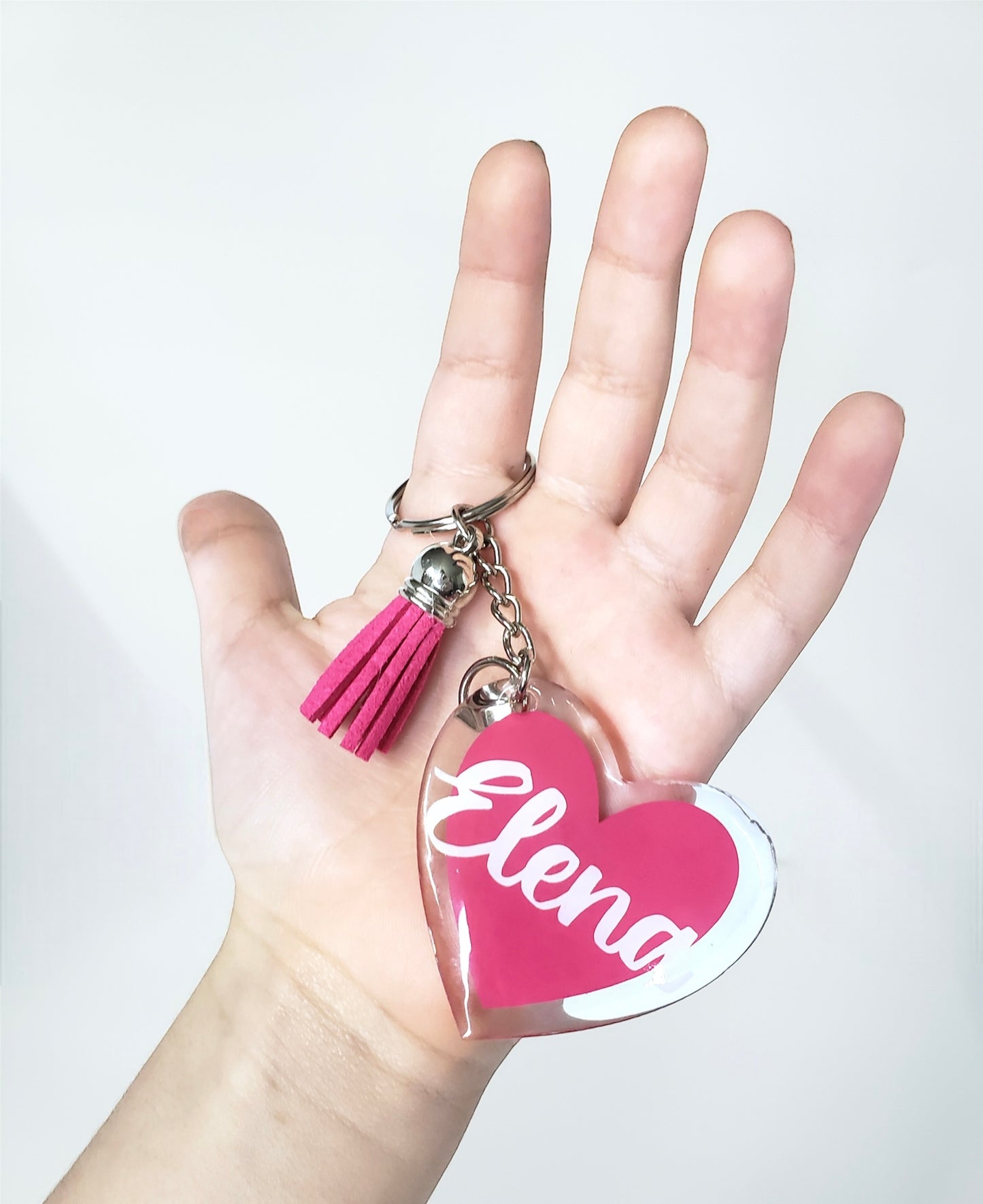 Heart name keychain