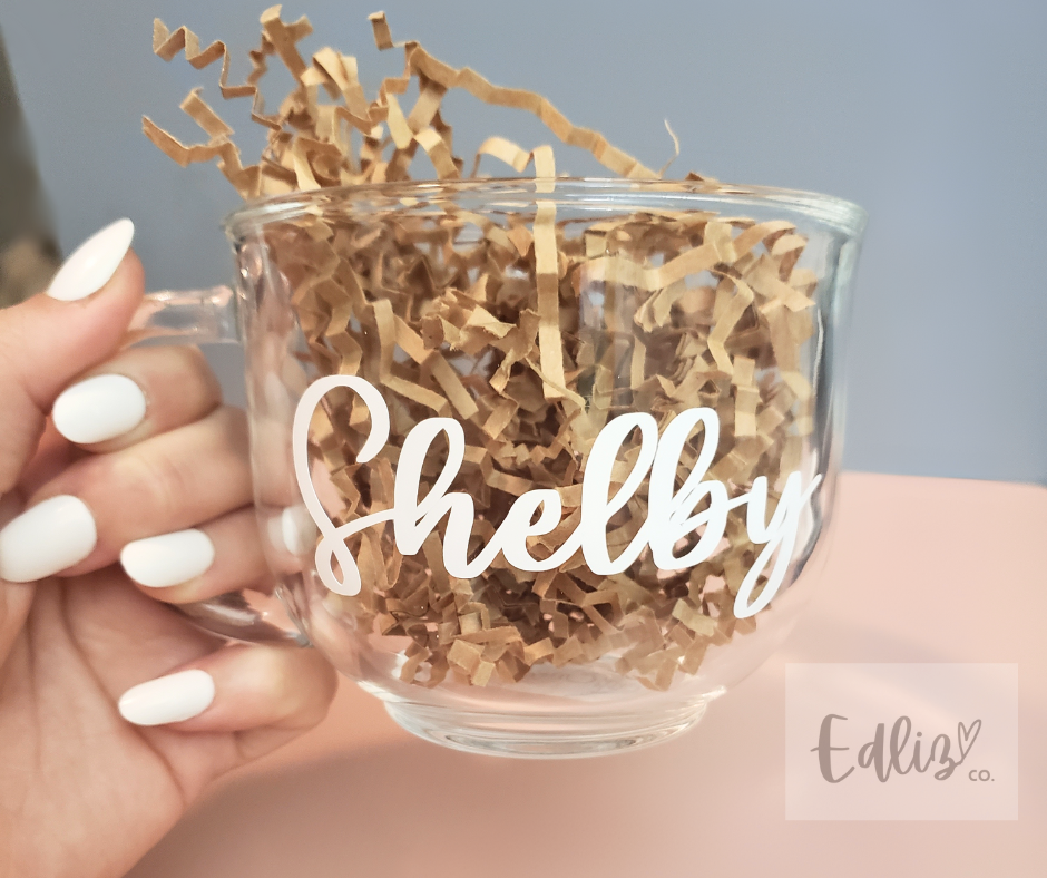 Name Clear Glass coffee Mug