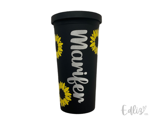 Personalized tumbler sunflower