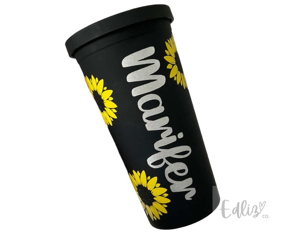 Personalized tumbler sunflower