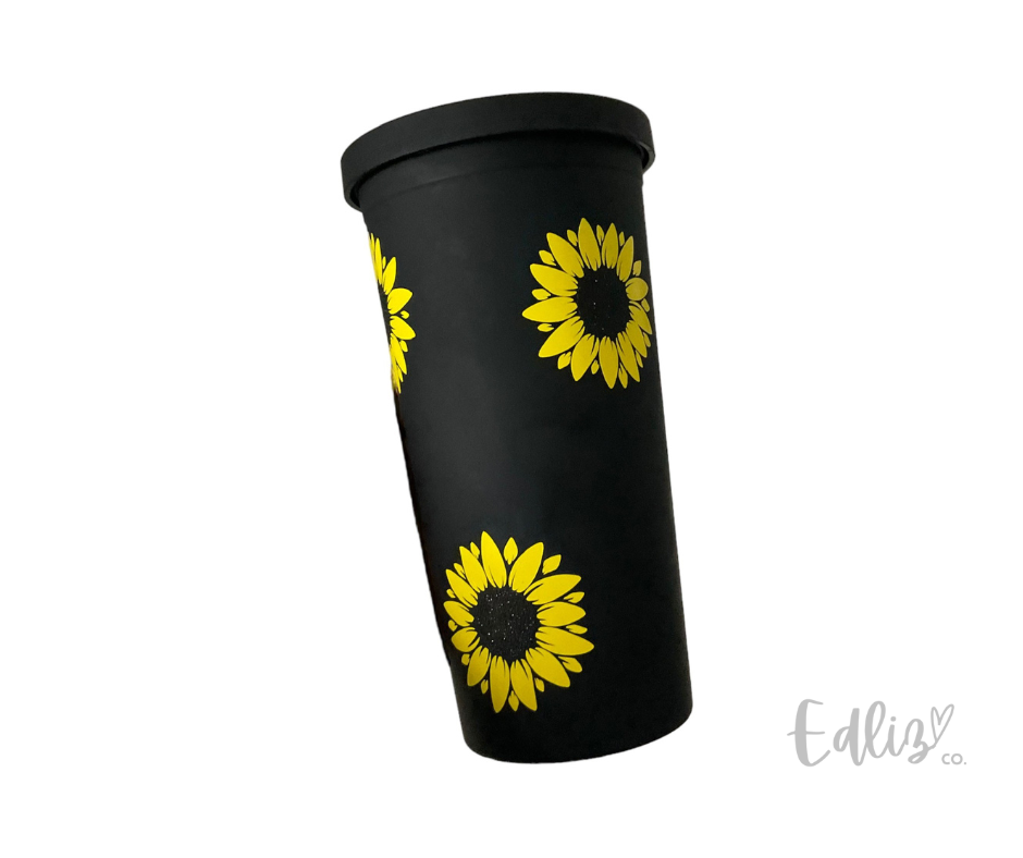 Personalized tumbler sunflower